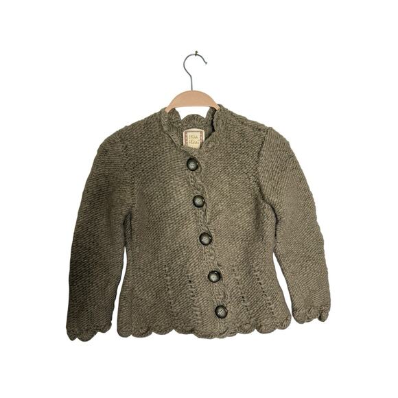 MIRA FLORES Wool Cable Knit Tan Cardigan Sweater Made in Peru Size XS - Picture 1 of 3